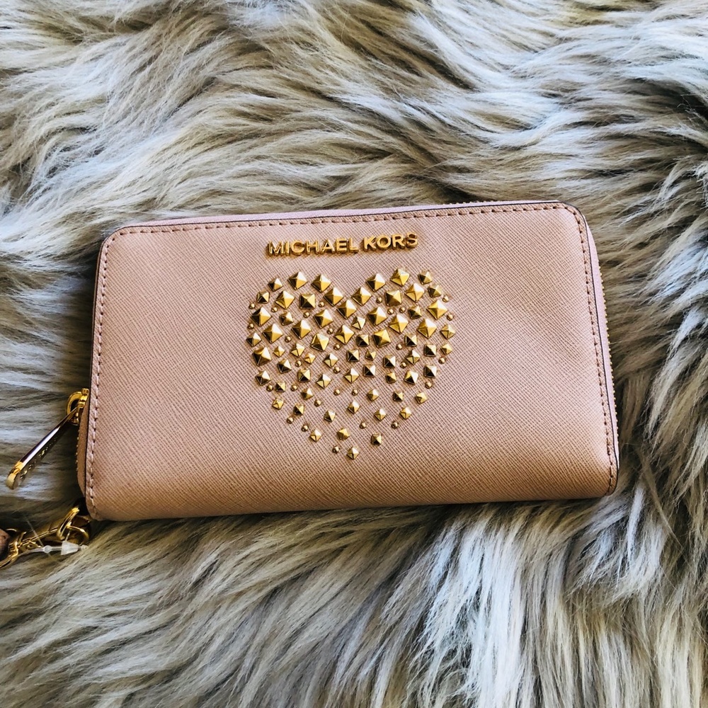 NWT Michael Kors heart ❤️ LG MF Wallet Wristlet - Picture 1 of 5